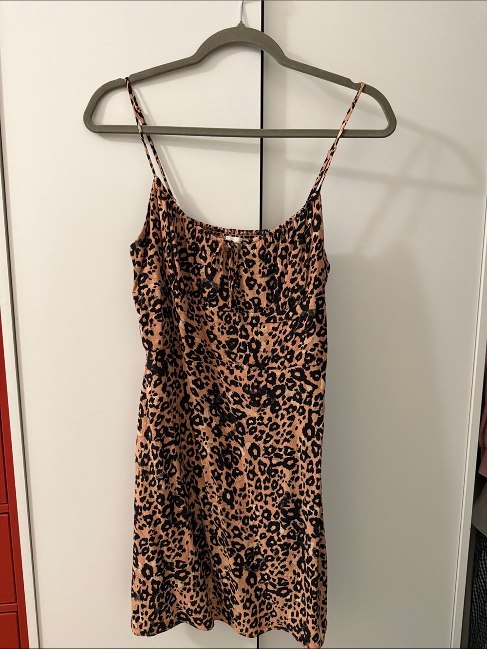 Aritzia Wilfred Leopard Print Mini Dress - Black and Tan